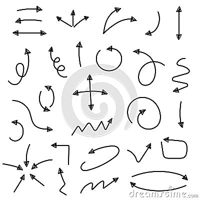 Sketch arrow set Vector Illustration