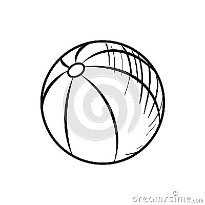 Sketch Baby Beach ball Vector Illustration