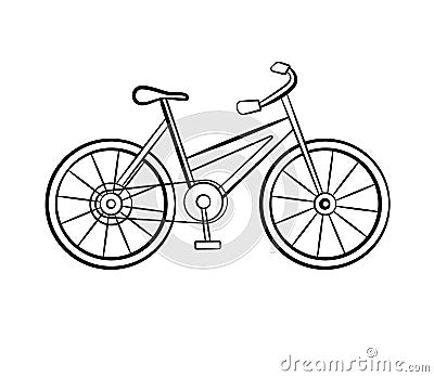 Sketch bicycle for camping tourism, leisure and adventure. Vecto Vector Illustration