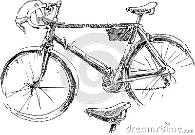 Sketch of bicycle Vector Illustration