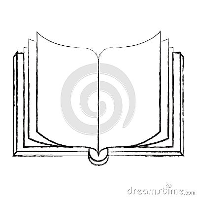 Sketch blurred silhouette image front view open book Vector Illustration