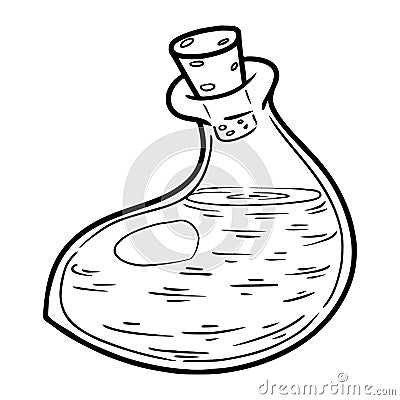 Sketch of a bottle of poison or elixir_13 Vector Illustration