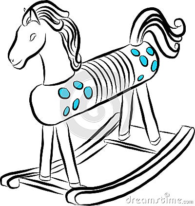 Sketch of child rocking horse Stock Photo