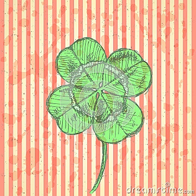 Sketch clover, vector background, saint Patrick day Vector Illustration