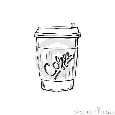 Sketch coffee cup vector Vector Illustration