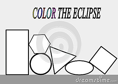 Sketch or color the mathematical shapes or trigonometry education for the kids Stock Photo