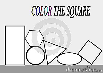 Sketch or color the mathematical shapes or trigonometry education for the kids Stock Photo