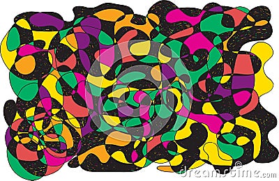 Sketch doodle pattern. Colorful line art texture. Abstract scratch simple background. Vector illustration Vector Illustration