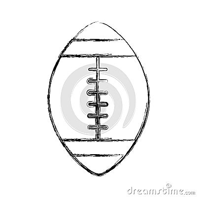 Sketch draw american football ball cartoon Vector Illustration