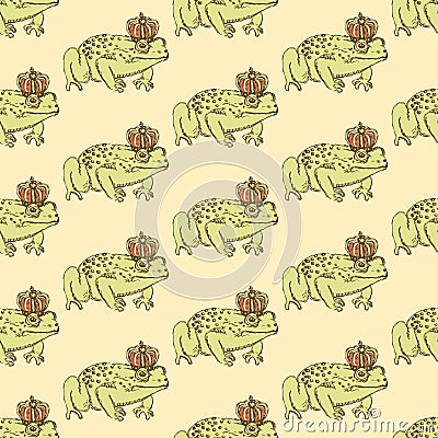 Sketch fancy frog in vintage style Stock Photo