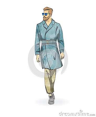 Sketch of a fashionable man Stock Photo