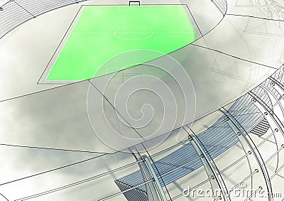 Sketch football sstadium Stock Photo