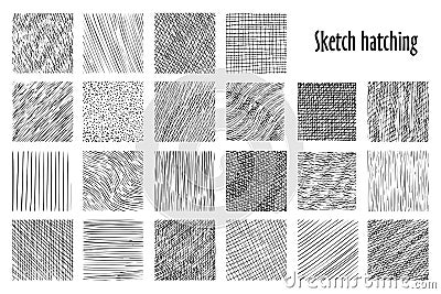 Sketch hatching abstract pattern backgrounds Vector Illustration