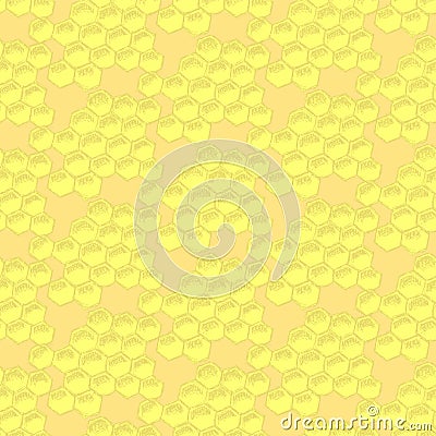 Sketch honey cells in vintage style Vector Illustration