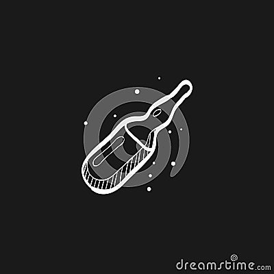 Sketch icon in black - Ampule Vector Illustration