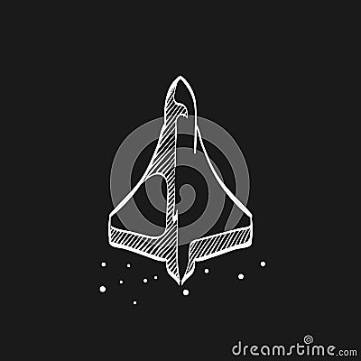Sketch icon in black - Supersonic airplane Vector Illustration