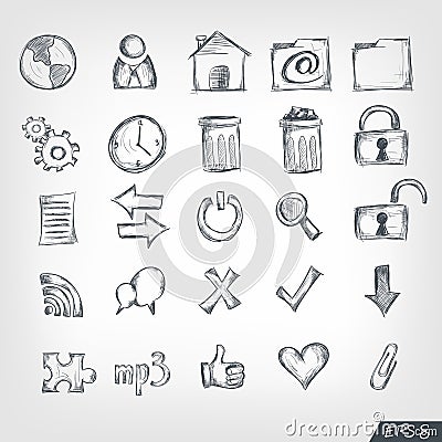 Sketch Icon Set Stock Photography - Image: 20573892