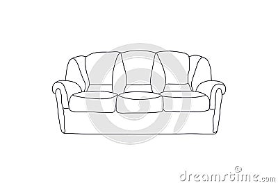 Sketch illustration - sofa isolated on white background Vector Illustration