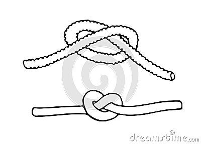 A sketch of the knot from the rope . Vector Illustration