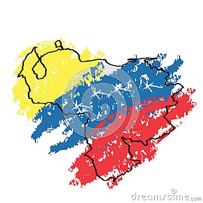 Sketch of a map of Venezuela Vector Illustration