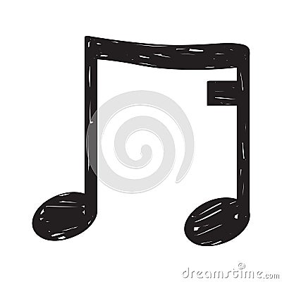 Sketch of a musical note Vector Illustration