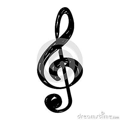 Sketch of a musical note Vector Illustration