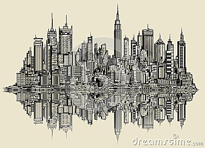 Sketch of new york Vector Illustration