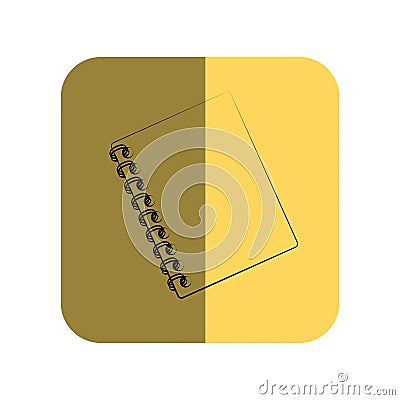 Sketch of notebook spiral in square frame Vector Illustration