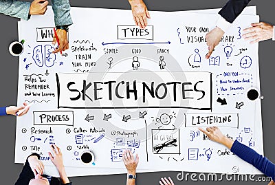 Sketch Notes Creative Drawing Design Graphic Concept Stock Photo