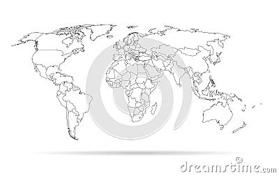 Sketch outline world map Vector Illustration