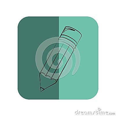 Sketch of pencil in square frame Vector Illustration