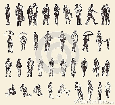 Sketch of people vector Illustration hand drawing Vector Illustration