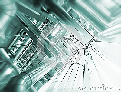 Sketch of piping design concept. Motion blur effect Stock Photo