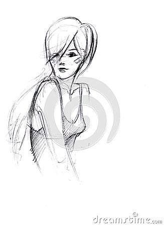 Sketch for a portrait Stock Photo
