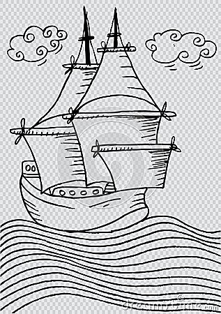 Sketch of a sailboat Stock Photo