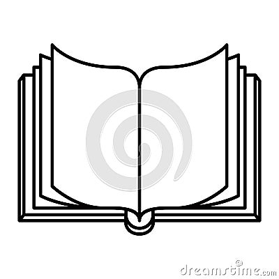 Sketch silhouette image front view open book Vector Illustration