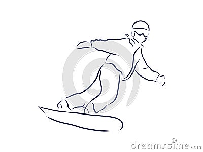 Sketch of Snowboarding, sport and active lifestyle. Snowboarder hand drawn Vector Illustration