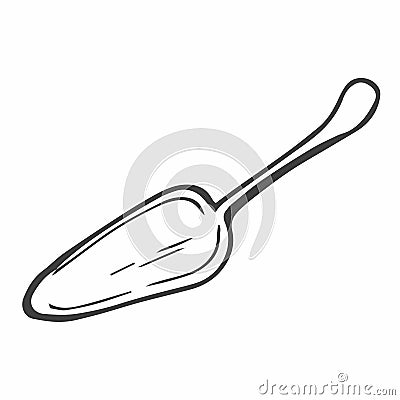 Sketch spatula for cakes, knife blade for cake. Vector Vector Illustration