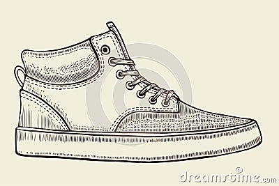 Sketch of sport shoes Vector Illustration