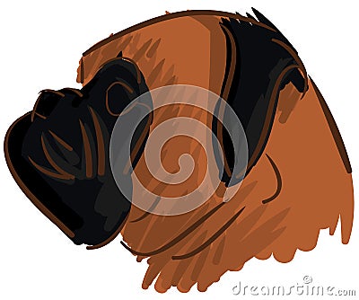 Sketch of a stilyzed bulldog isolated Vector Illustration