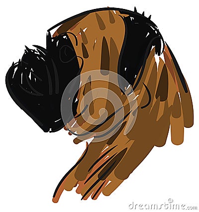 Sketch of a stilyzed bulldog isolated Stock Photo