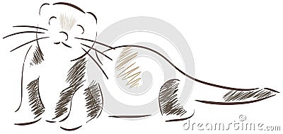 Sketch of a stilyzed ferret Stock Photo