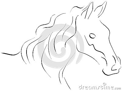 Elegant sketch of a stilyzed Horse isolated Stock Photo