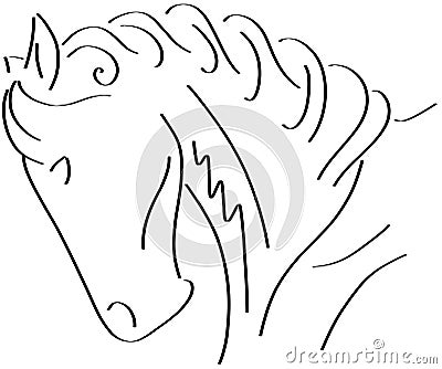 Sketch of a stilyzed Horse isolated Stock Photo