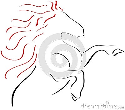 Sketch of a stilyzed Horse isolated Stock Photo