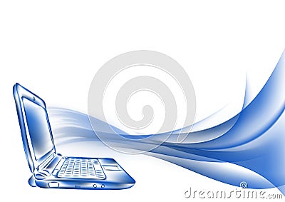 Sketch style. laptop Stock Photo