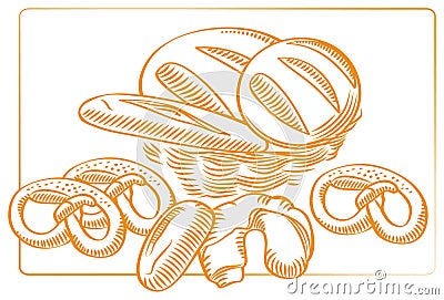 Bakery-products-sketch Vector Illustration