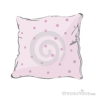 Sketch vector illustration of pillow, art, pillow isolated, white pillow, bed pillow Vector Illustration