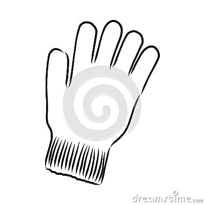 Sketch of winter gloves, vector illustration isoltaed on white background, pair of gloves, gloves, vector sketch illustration Cartoon Illustration