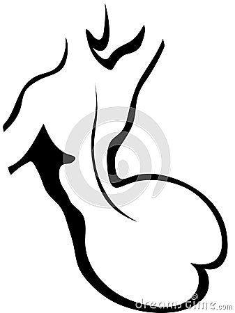 Sketch of woman torso Vector Illustration